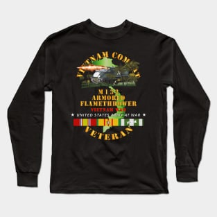 M132 Armored Flamethrower - Vietnam Combat Vet w VN SVC Long Sleeve T-Shirt